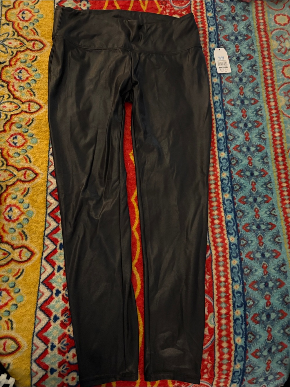 Time and Tru Black Faux Leather Leggings